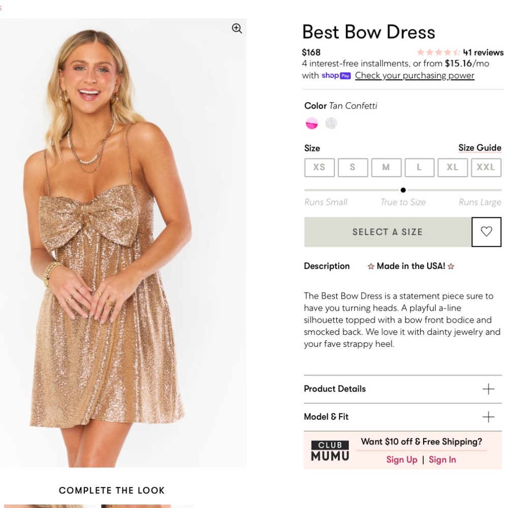 Show Me Your Mumu - Best Bow Dress